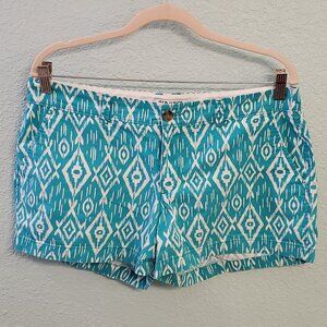 Old Navy Size 10 Ikat print Shorts - Turquoise & White